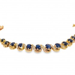 Pre Owned 9ct Sapphire and Diamond Bracelet ZB894